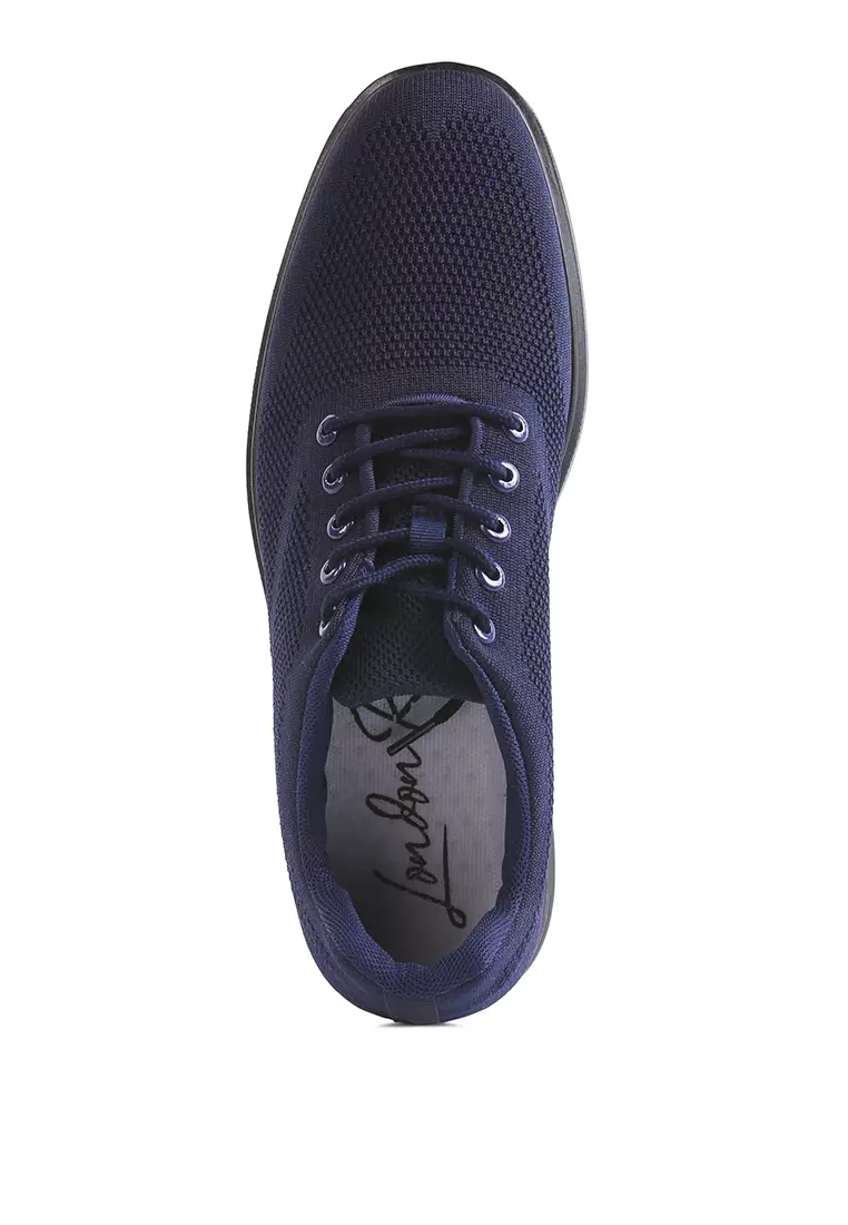 Navy Blue Casual Knitted Walking Shoes