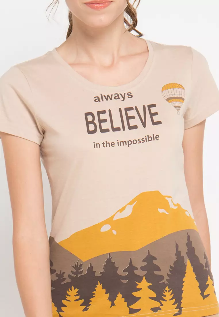 Print Always Belive short sleeve Tshirt