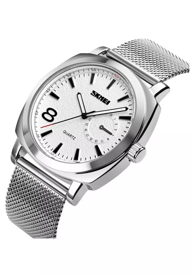 Jam Tangan Casual Analog Pria Strap Tali Material Stainless Steel PR44 ORIGINAL