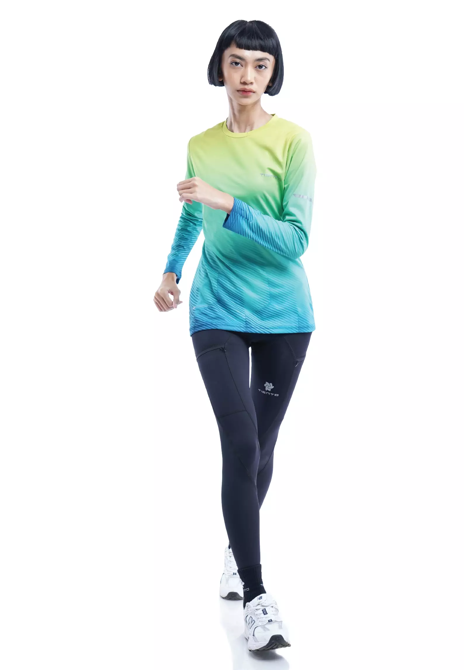 Tiento Jersey Running Anti UV Kaos Olahraga Lari Wanita Lengan Panjang Baju Dryfit Long Sleeve Women Xceleration