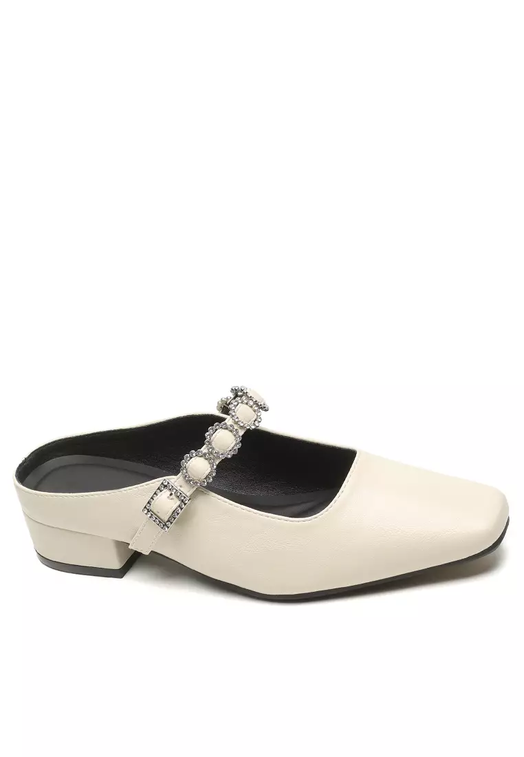 Discount on Twenty Eight Shoes  shoes - SKU: 3CM Rhinestone Buckle Strap Mules WW958-6
