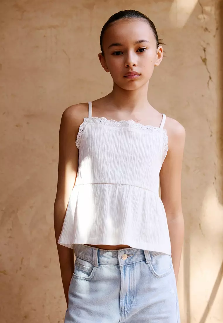 Top With Swiss Embroidery Detail