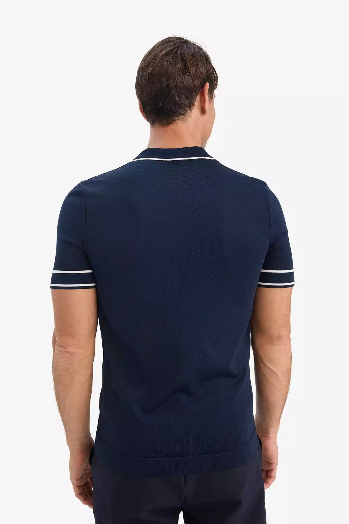 Standard Fit Polo Neck Knitwear Short Sleeve T-Shirt E3251Ax25Sm