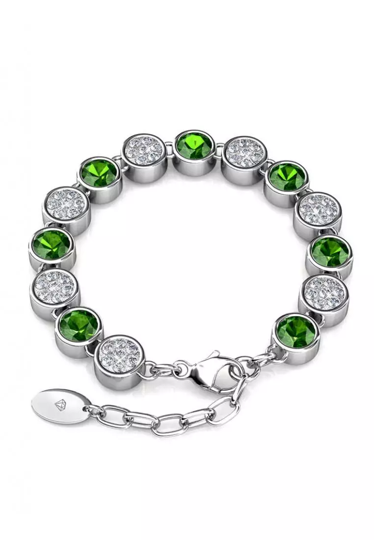 Myriad Birth Stone Bracelet August Peridot - Gelang Crystal Swarovski by Her Jewellery