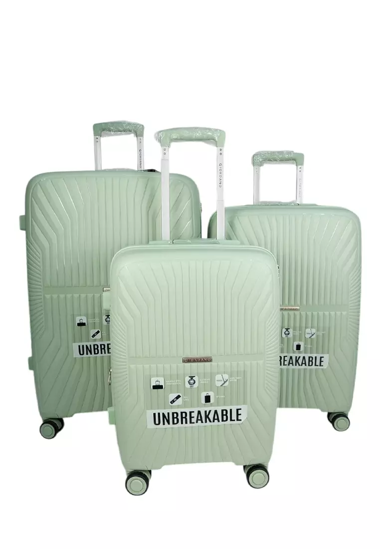 GIORDANO 20/24/28 PP EXPANDABLE &ANTI-THEFT TROLLEY CASE - GA2506-LIGHT GREEN