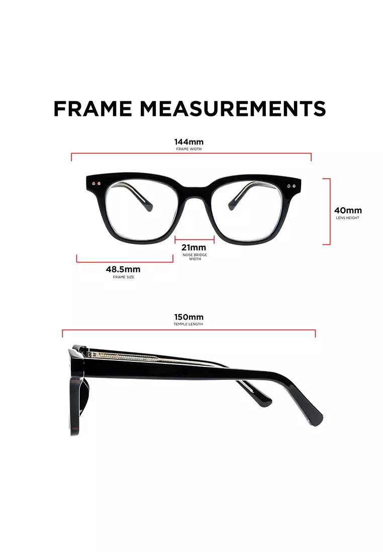 Genkei (Acetate Eyeglasses) Anti-Radiation Computer Eyeglasses for Women/Men - Dark Ink