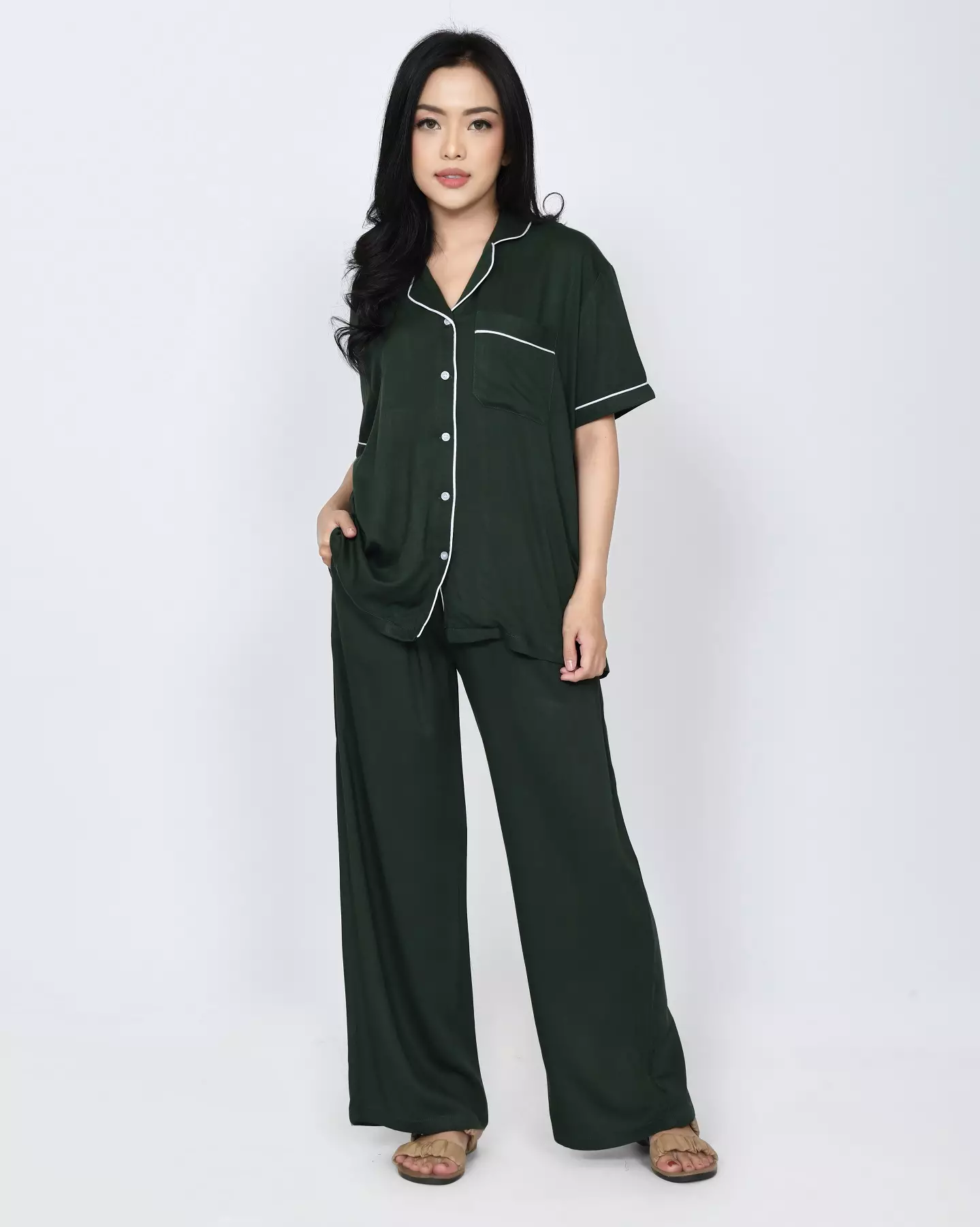 Piyama Katun Rei - Oneset Baju Tidur Lengan Pendek - FIT Berat Badan 85 Kg