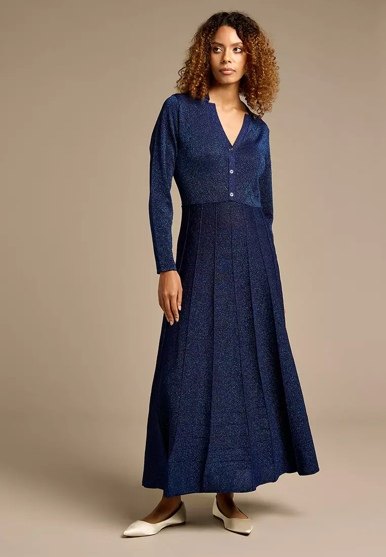 Buy GWD Allyson Cobalt Knit Maxi Dress 2025 Online | ZALORA
