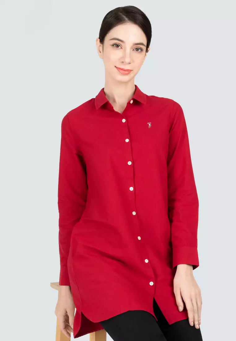 Polo Haus - Women’s Oxford Long Sleeve Shirt Dress WBSD001
