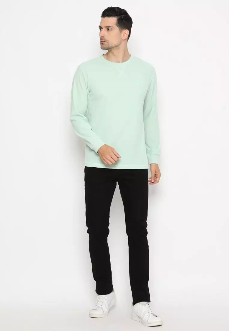 MATSUDA Kaos Polos Waffle Lengan Panjang Cotton Komoro