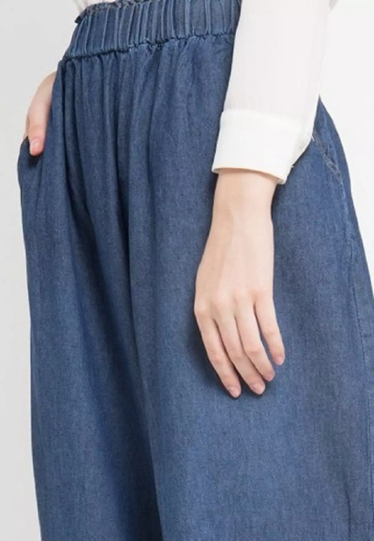 BUY 1 GET 1  FREE Denim Palazzo Kelly [Light Blue - Dark Blue]