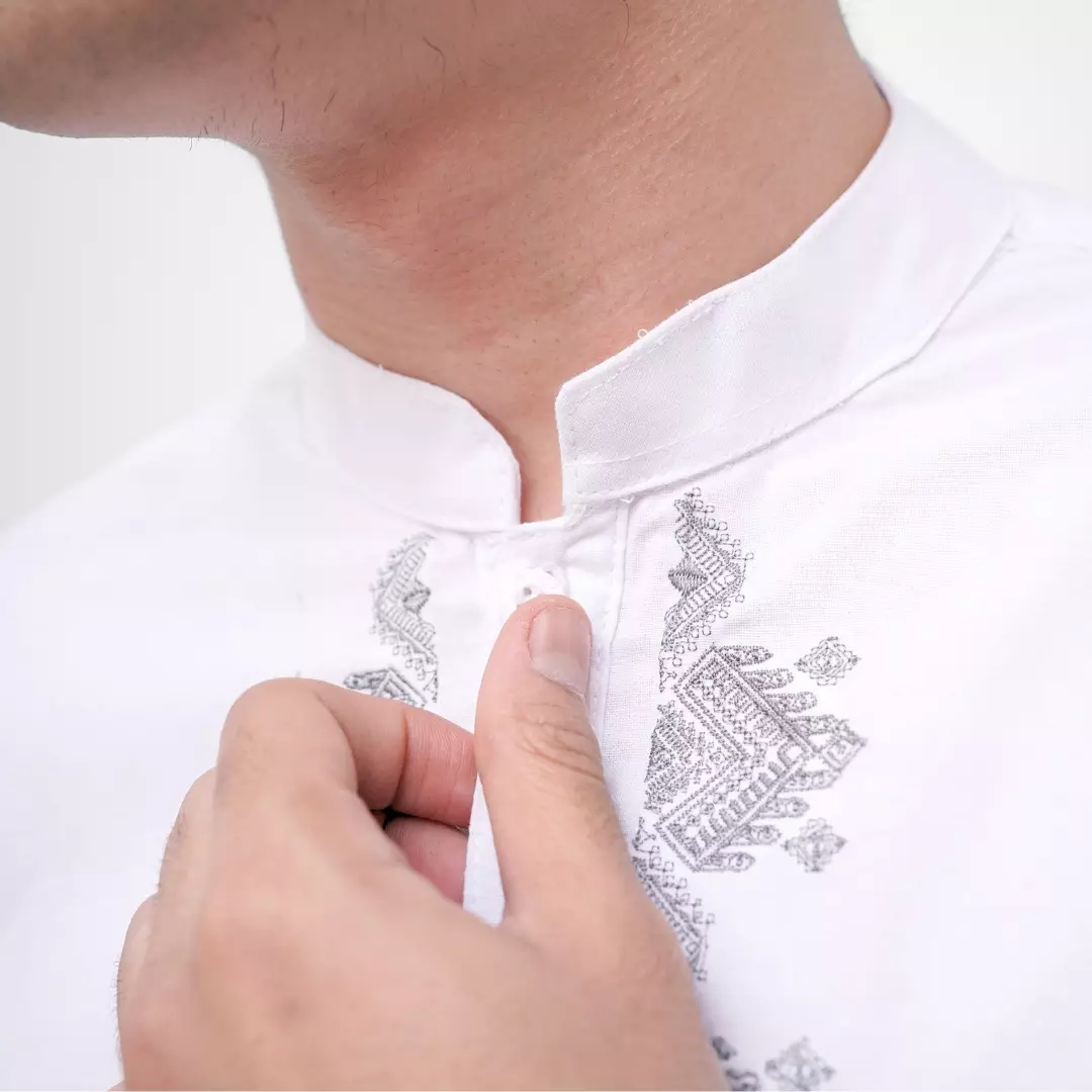 Ryusei Kemeja Kurta Kerah Koko Hiroji White