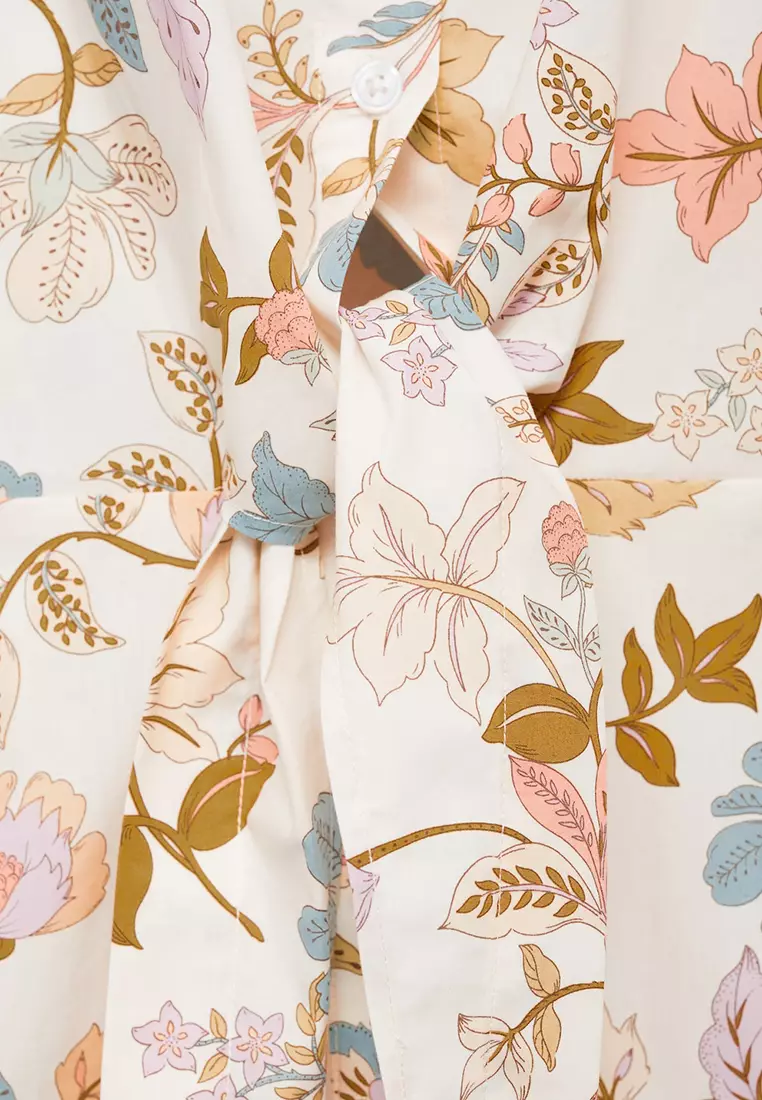 Floral-Print Dress With Knot