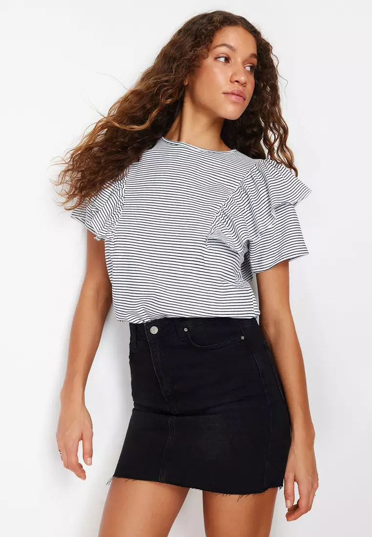 Stripe Ruffle Top