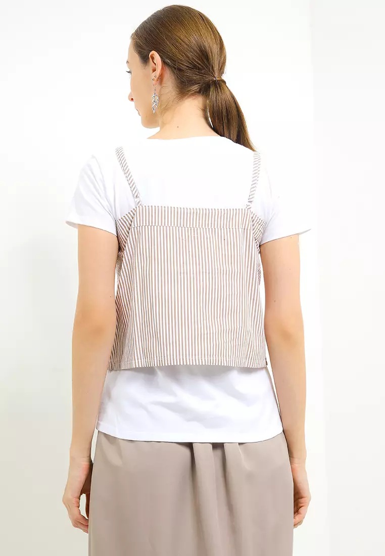 Baju Couple Keluarga Tank Top Salur - Fazia Tops