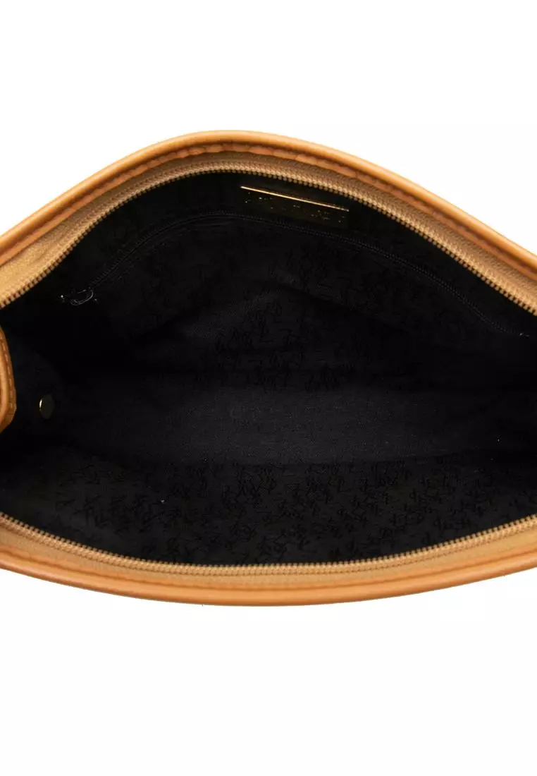 Pre-Loved Saint Laurent Leather Trimmed Coated Canvas Clutch