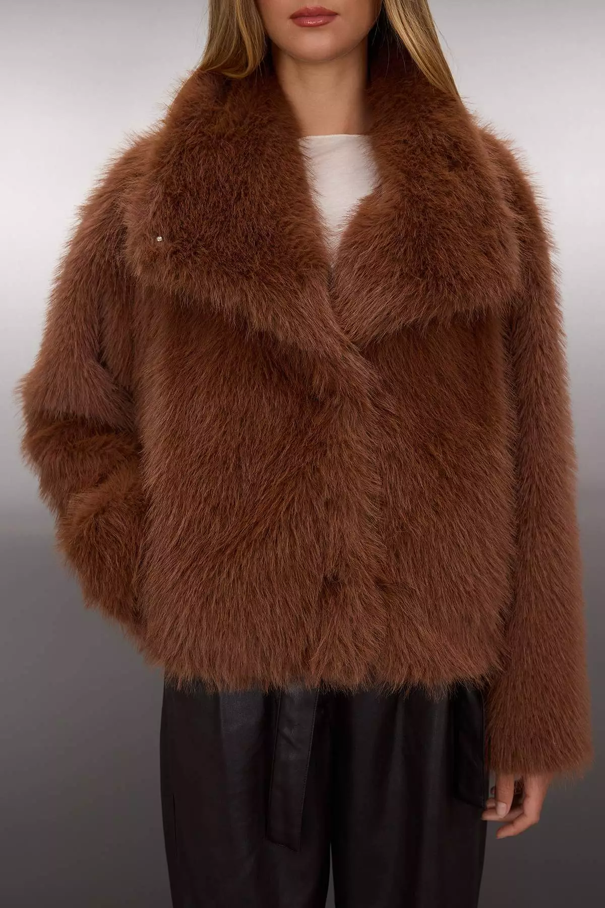 Light Brown Oversize Fur Coat