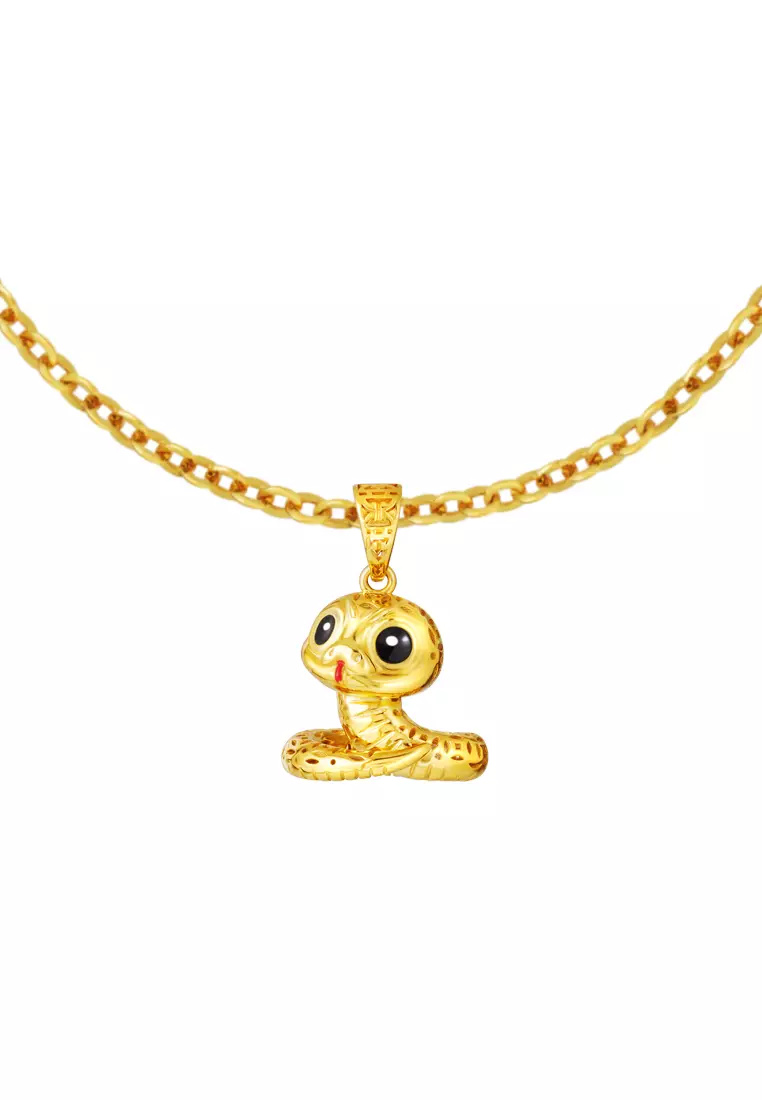 TOMEI Auspicious Snake Pendant, Yellow Gold 916