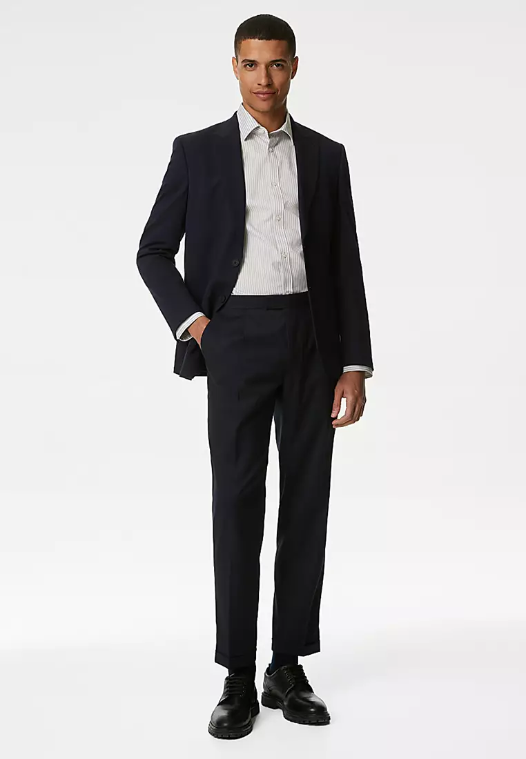 Regular Fit Non Iron Pure Cotton Striped Shirt