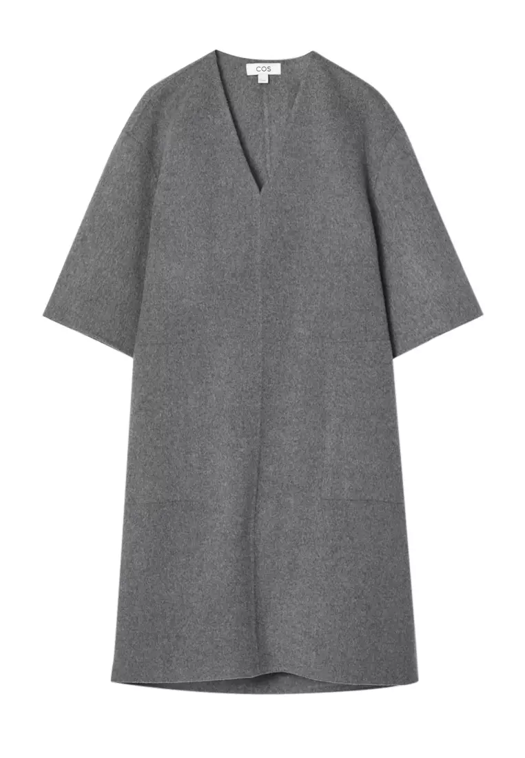 V-Neck Double-Faced Wool Dress
