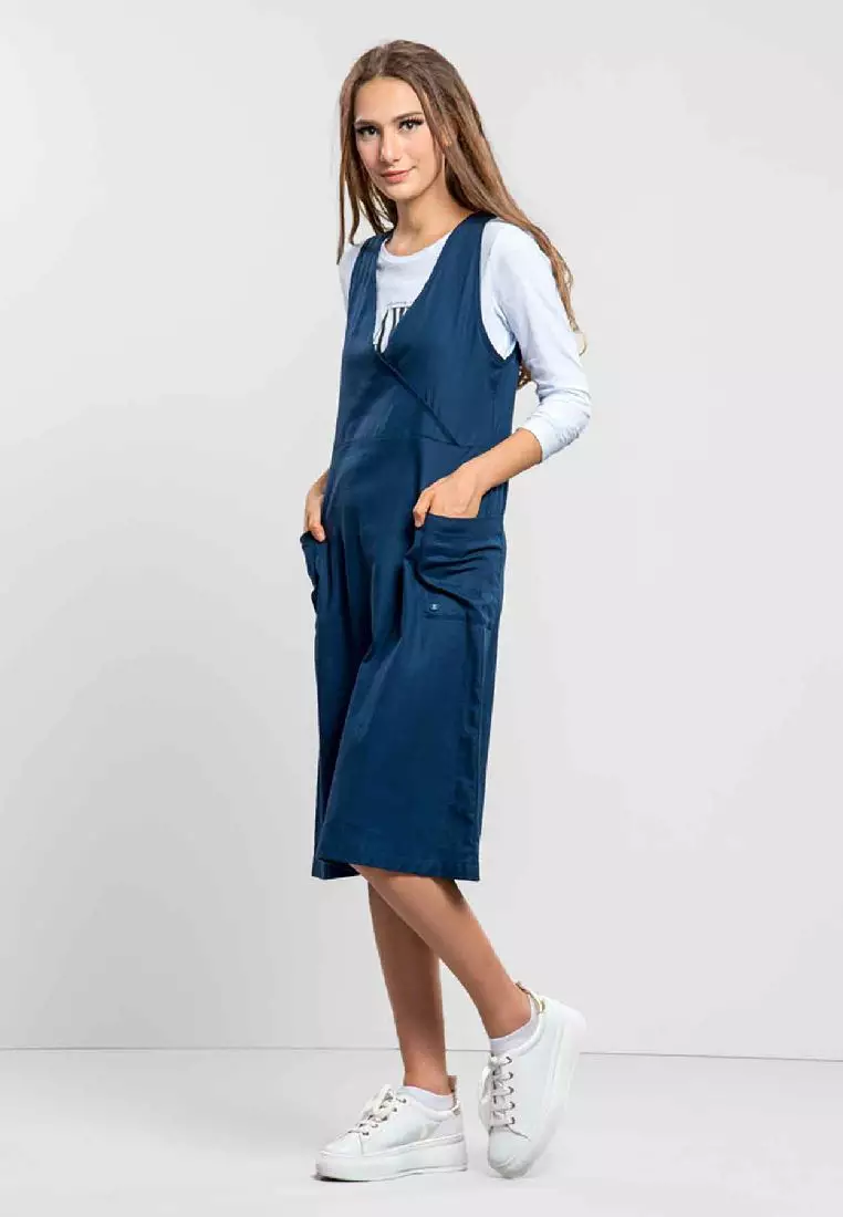 Wiliya Navy Overall Skirt