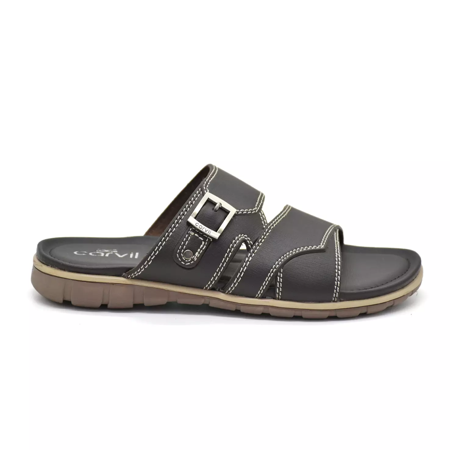 Carvil Sandal Pria Cardiff-03 M Dark Brown