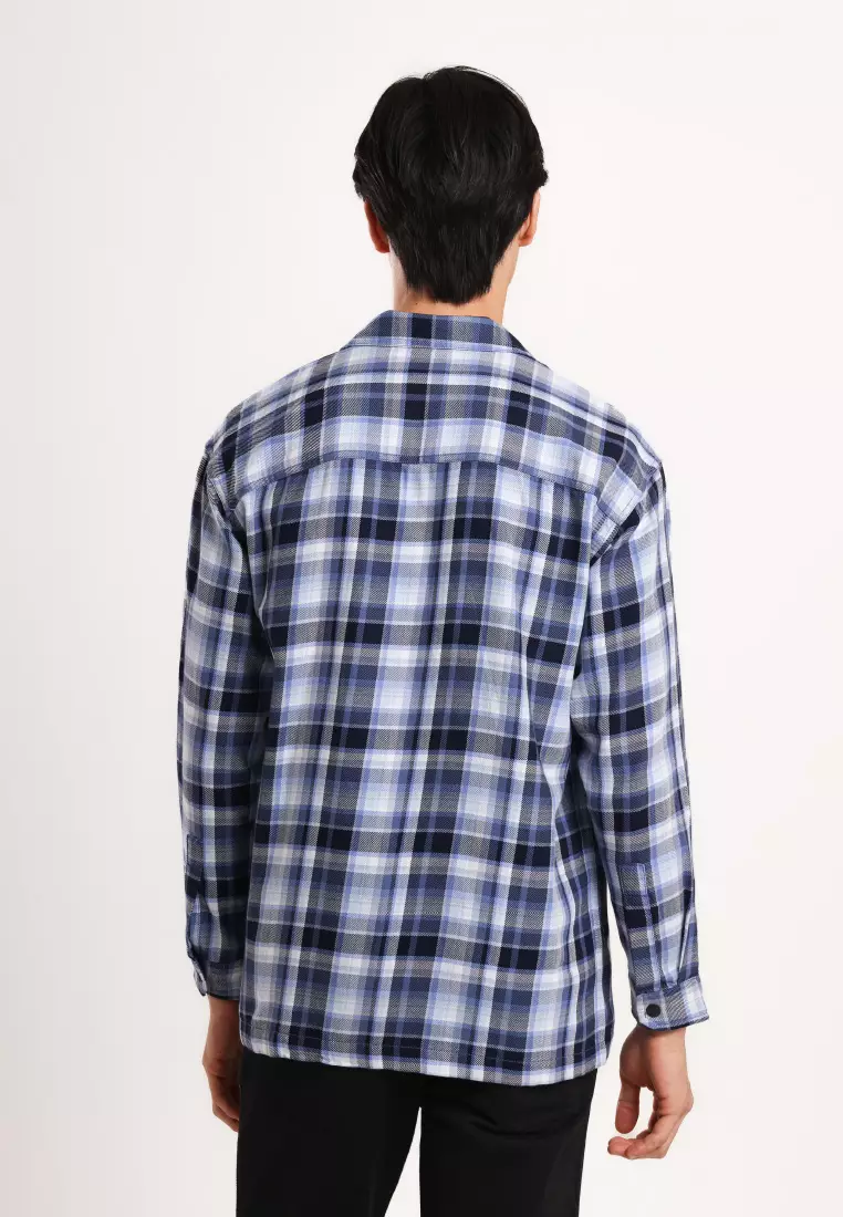 Used 1968 - Ansel Kemeja Pria lengan Panjang Motif Kotak-Kotak