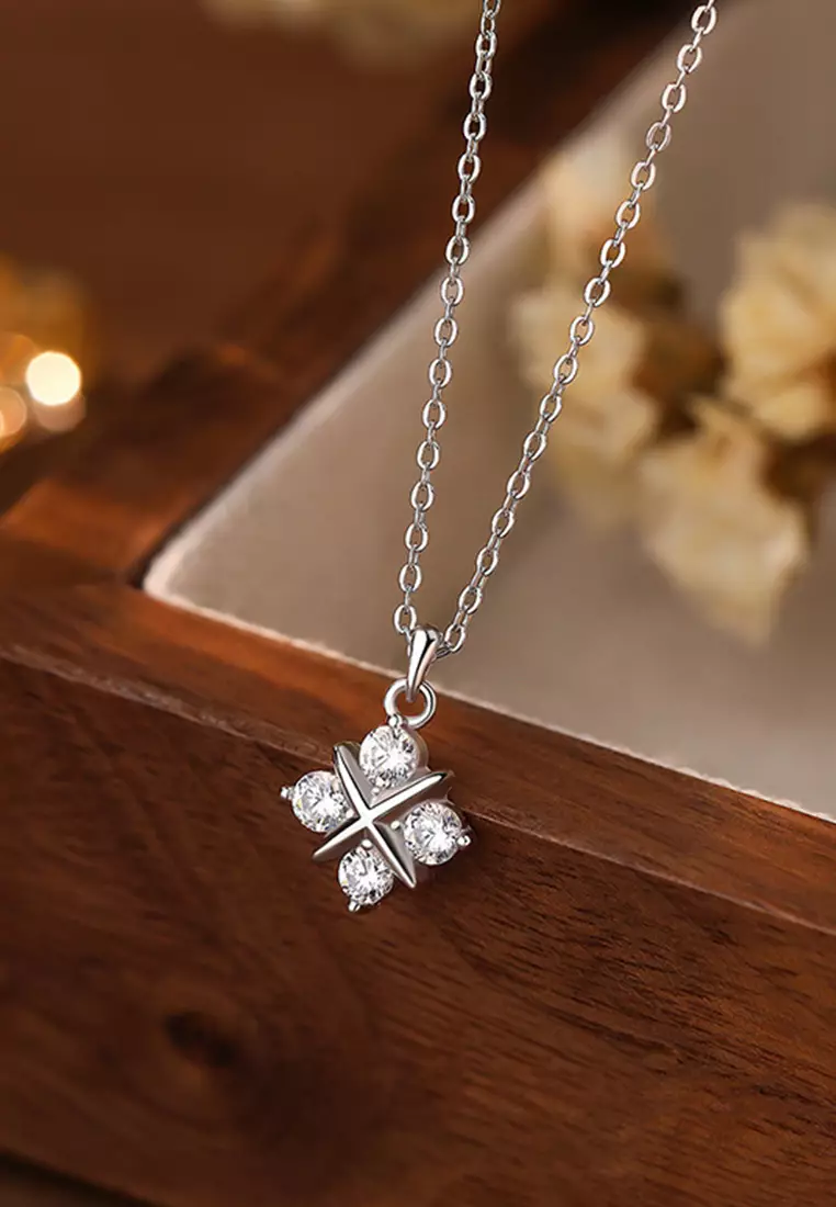 Kalung Wanita N001 Original Fashion Perhiasan Cewek Berlian Dilapisi Platinum Anti Luntur Necklaces