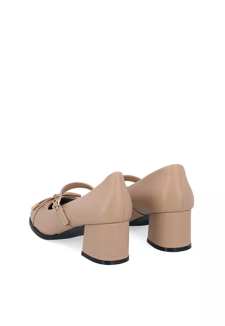 Medium Brown Bowsque Mary Jane Heels