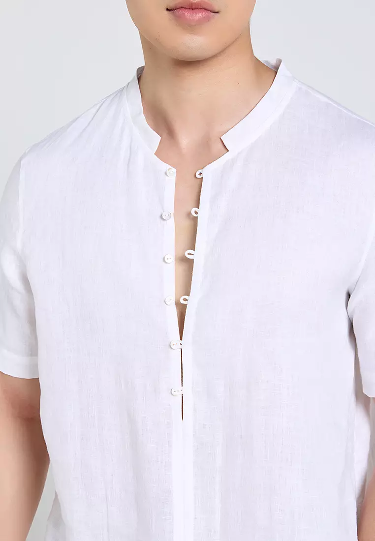 Men’s Short-Sleeve Linen Shirt