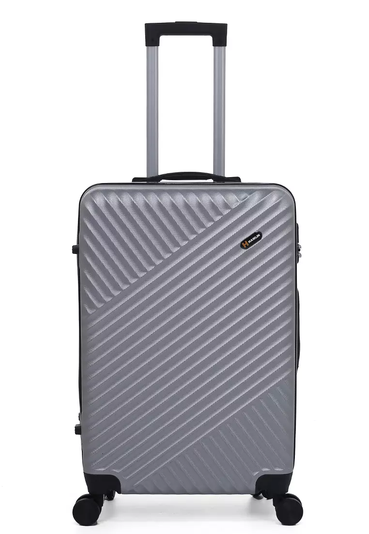 Austin Koper Unisex Size 24 Inch Travel Bag Large Compartment Material Fiber ABS ORIGINAL - Silver