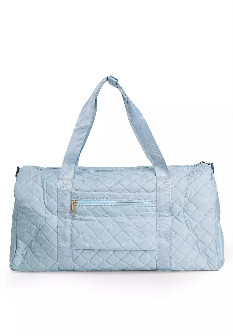 Quilted Travel Duffle Gym Bag with Pouch
