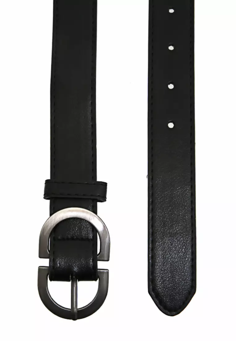 Fern Tali Ikat Pinggang Wanita Korean Fashion Belt Classic Design Material Leather ORIGINAL - Black