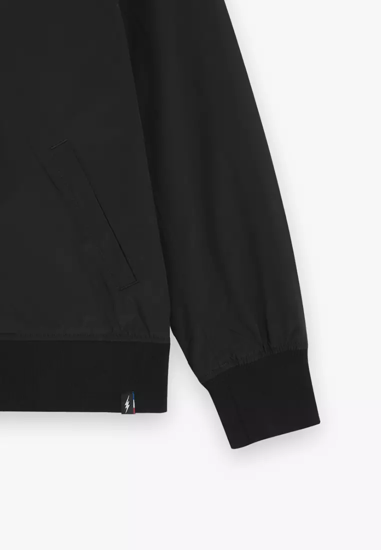 Women's Black Polyester DINO Badge Bomber Jacket