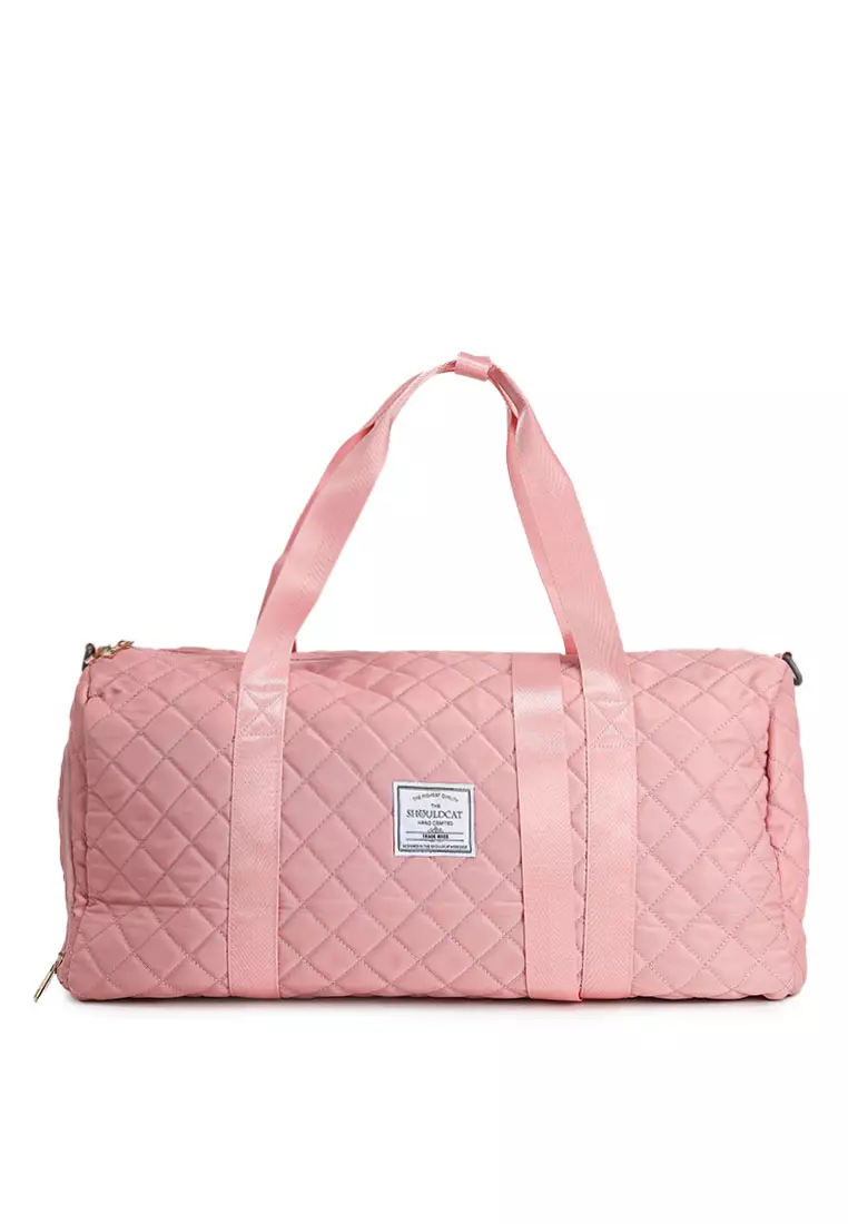 Quilted Travel Duffle Gym Bag with Pouch