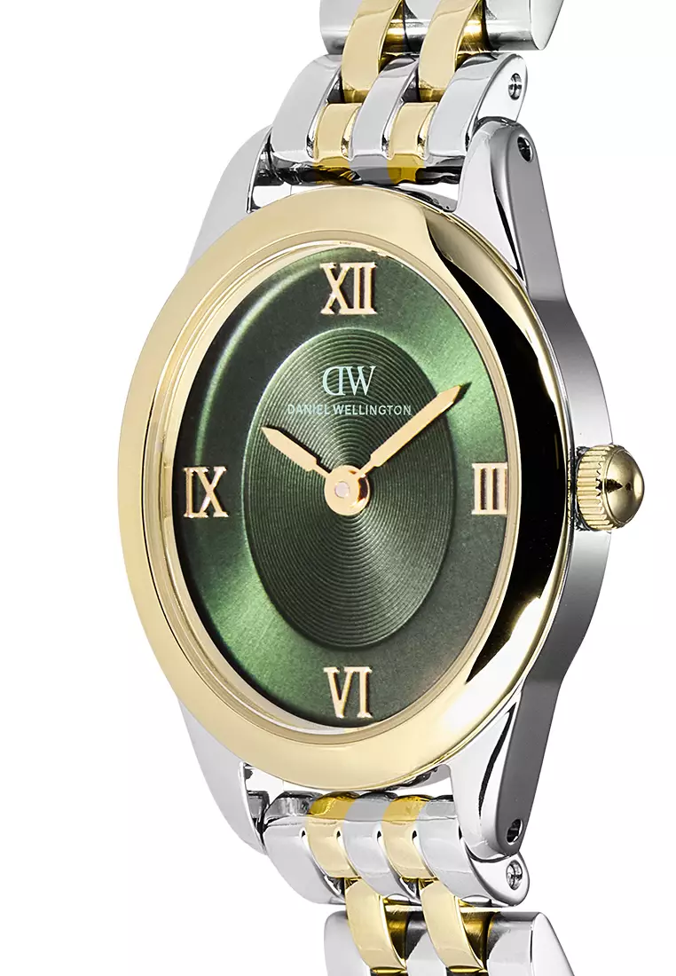 Ophelia Mini Beans Link Two-Tone Emerald Two-Tone - Women Watch Stainless Steel Strap DW Official Authentic Original jam tangan perempuan DW