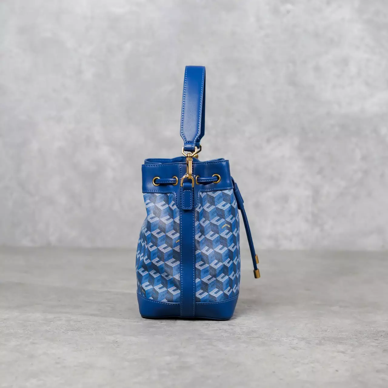 Tas CHRISTY NG MONOGRAM PATTERN BLUE BUCKET BAG 100% ORIGINAL