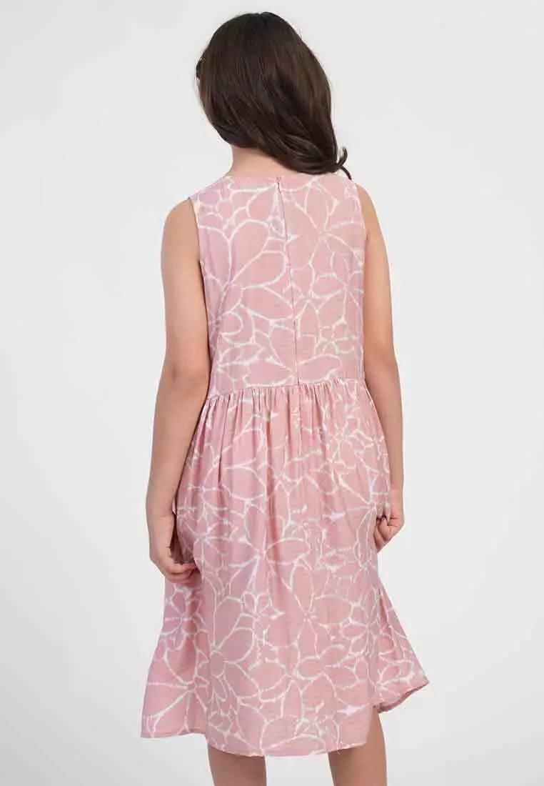  Treehouse Drea Floral Ikat Print Girl’s Dress