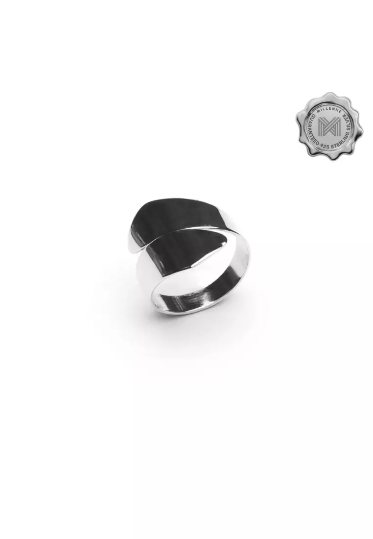 Minimal Broad Silver Ring with 925 Sterling Silver