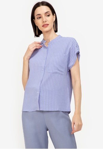 ZALORA WORK multi Notch Neck Shirt With Sleeve Tab D2742AAB4EED99GS_1