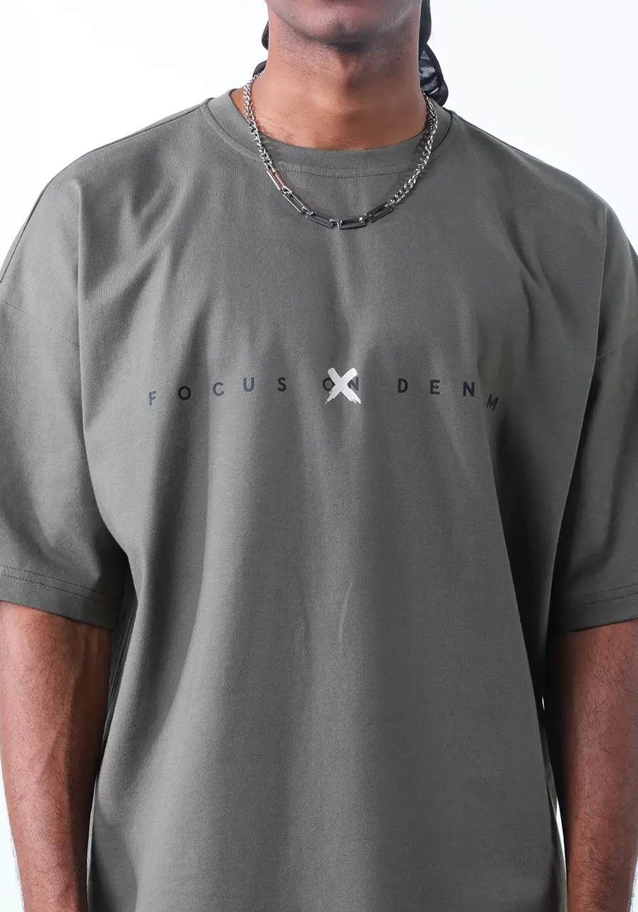 Kaos Pria Relaxed Aza Olive