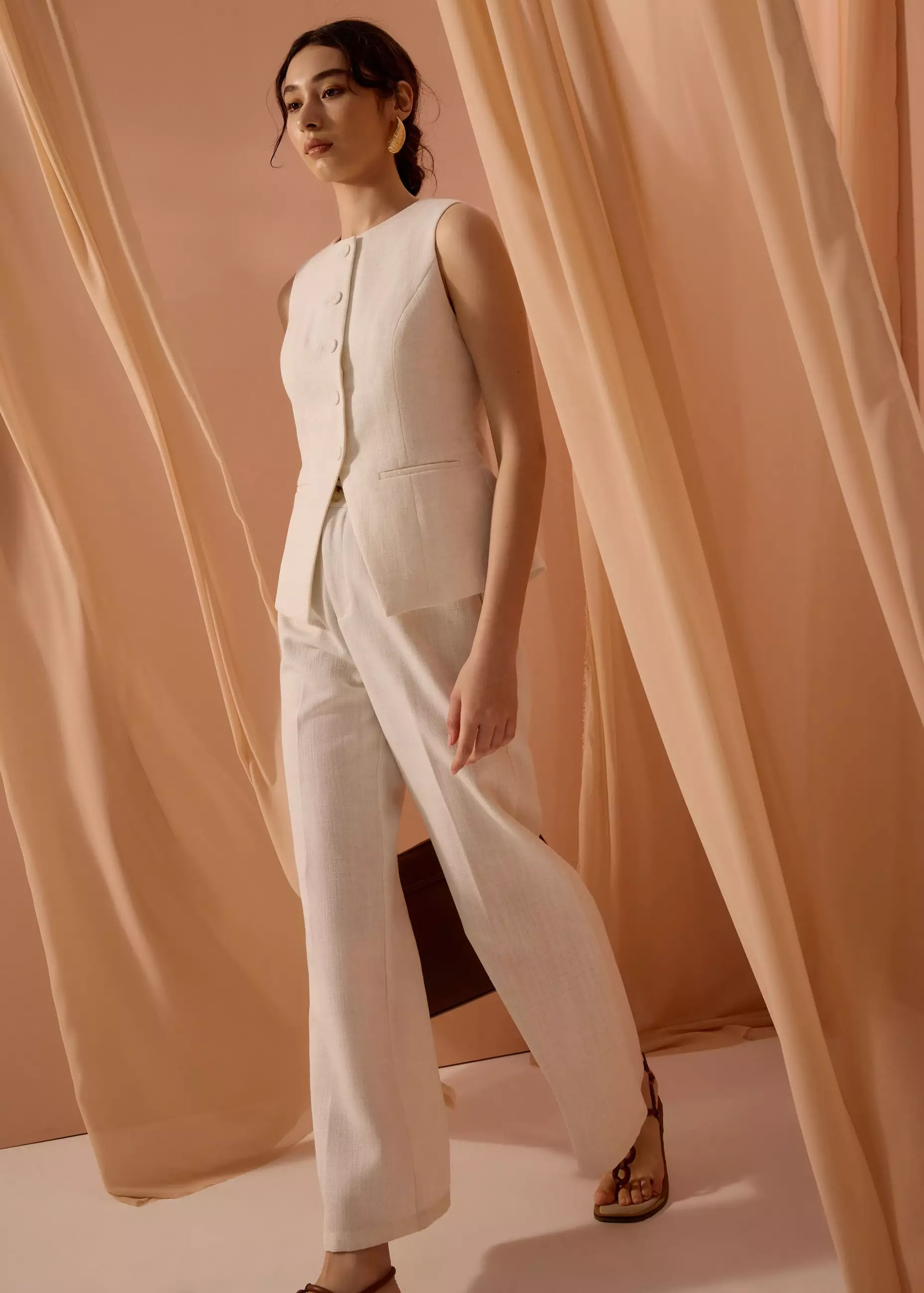 Celana Panjang Wanita - Leggy™ Pvara Textured Flare Pants