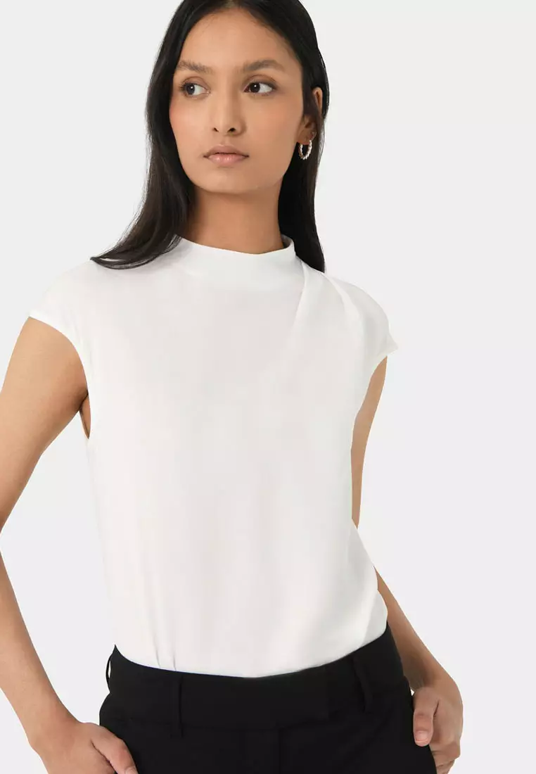 Mallory Draped Shoulder Blouse