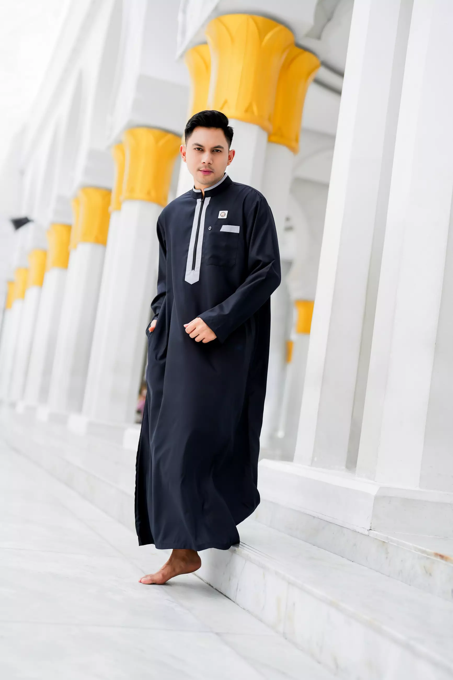 Koko Jubah Gamis Pria  Arfan Black Regular Fit
