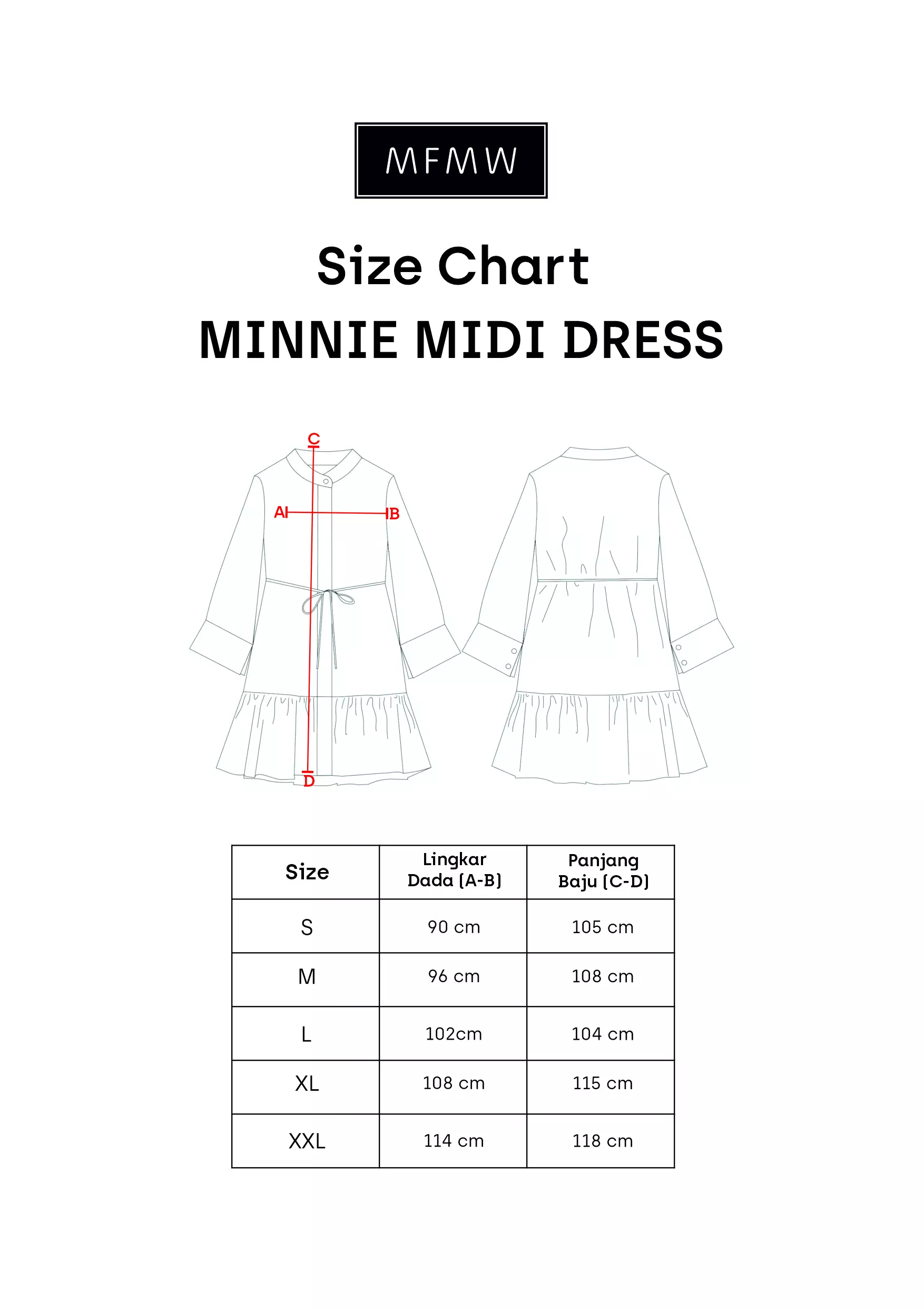 MFMW Minnie Midi Dress Kubus Motif Bunga