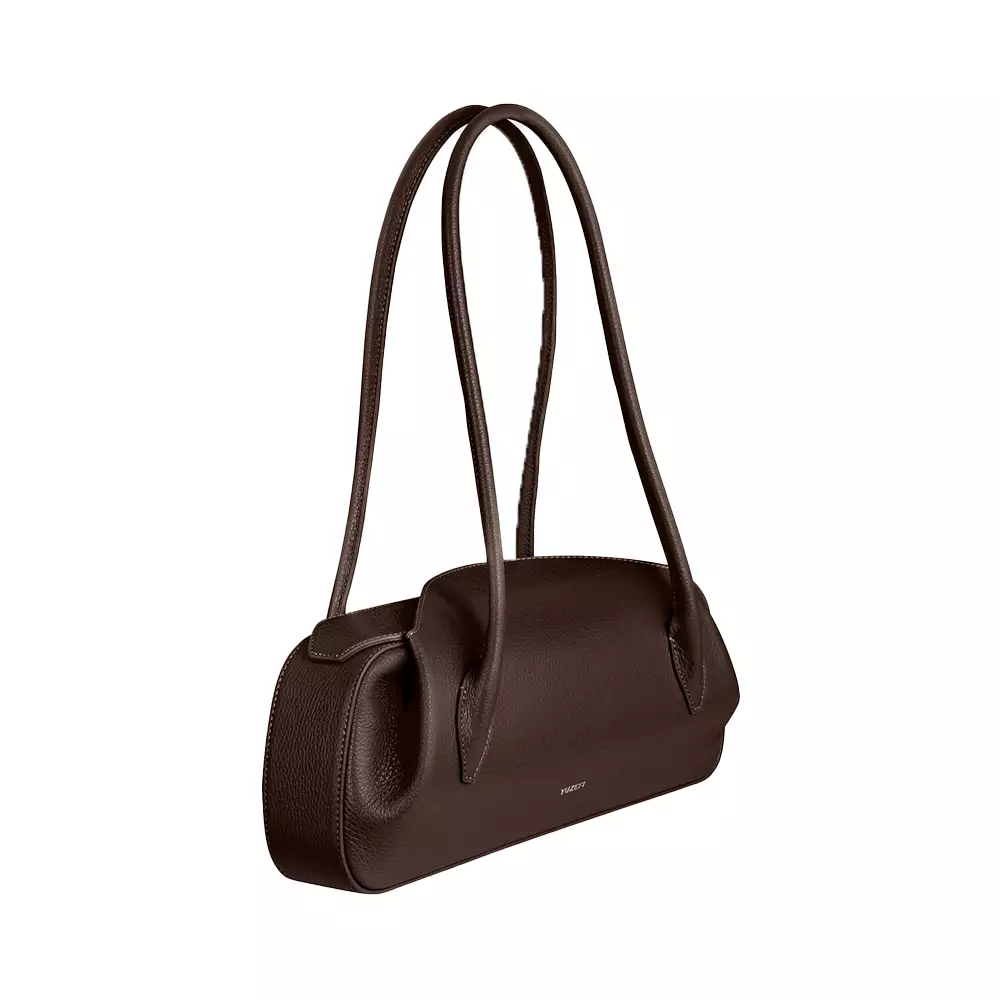 Jual Yuzefi Oyster Pebble Grained Leather Shoulder Bag Espresso