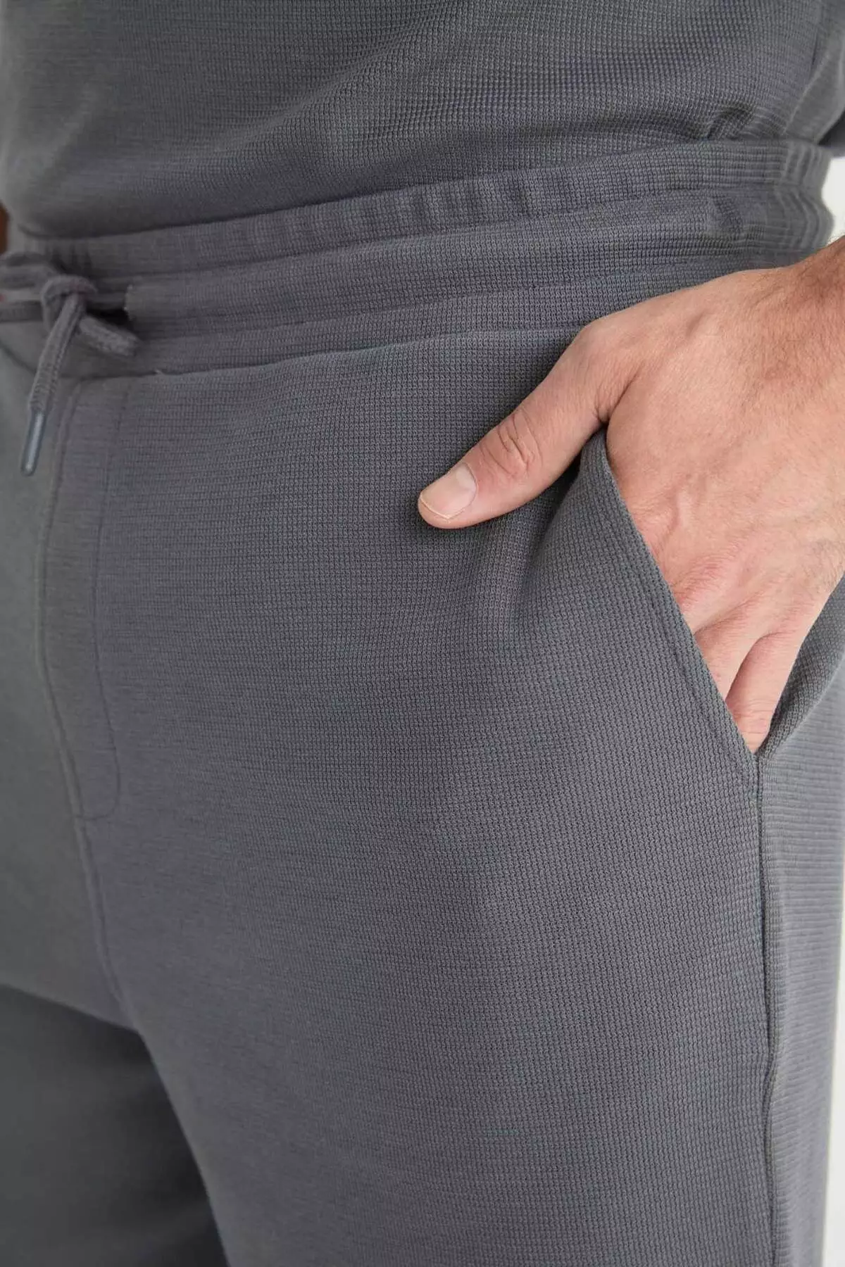 Regular Fit Textured Waist Lace-Up Shorts E2588Ax25Sm