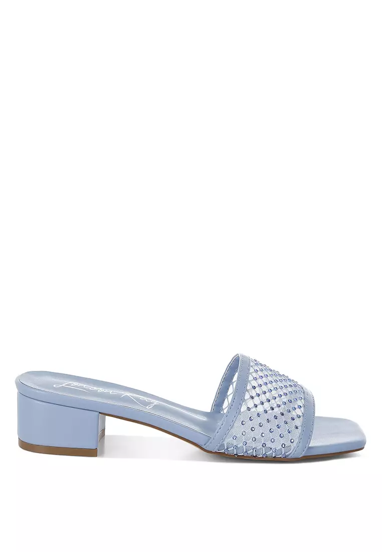 Discount on London Rag  shoes - SKU: Rhinestone Studded Slip-On Heels In Blue