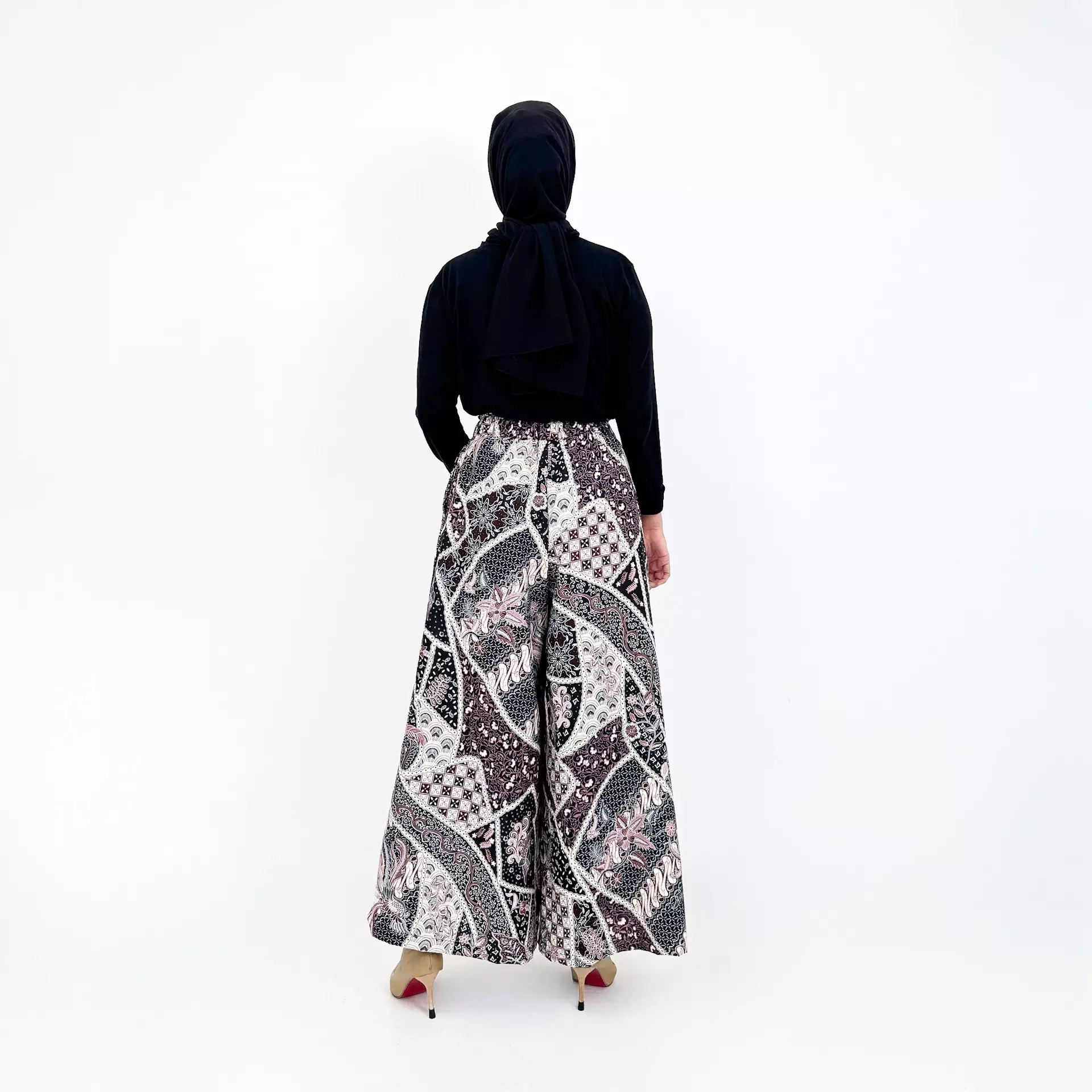 Celana Batik Ashley Premium UNGU Kulot Basic Formal Wanita Flare