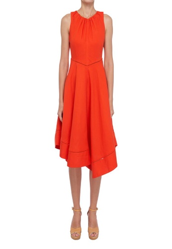 ck Calvin Klein orange LINEN VISCOSE DRESS 6DEC7AA45F2334GS_1